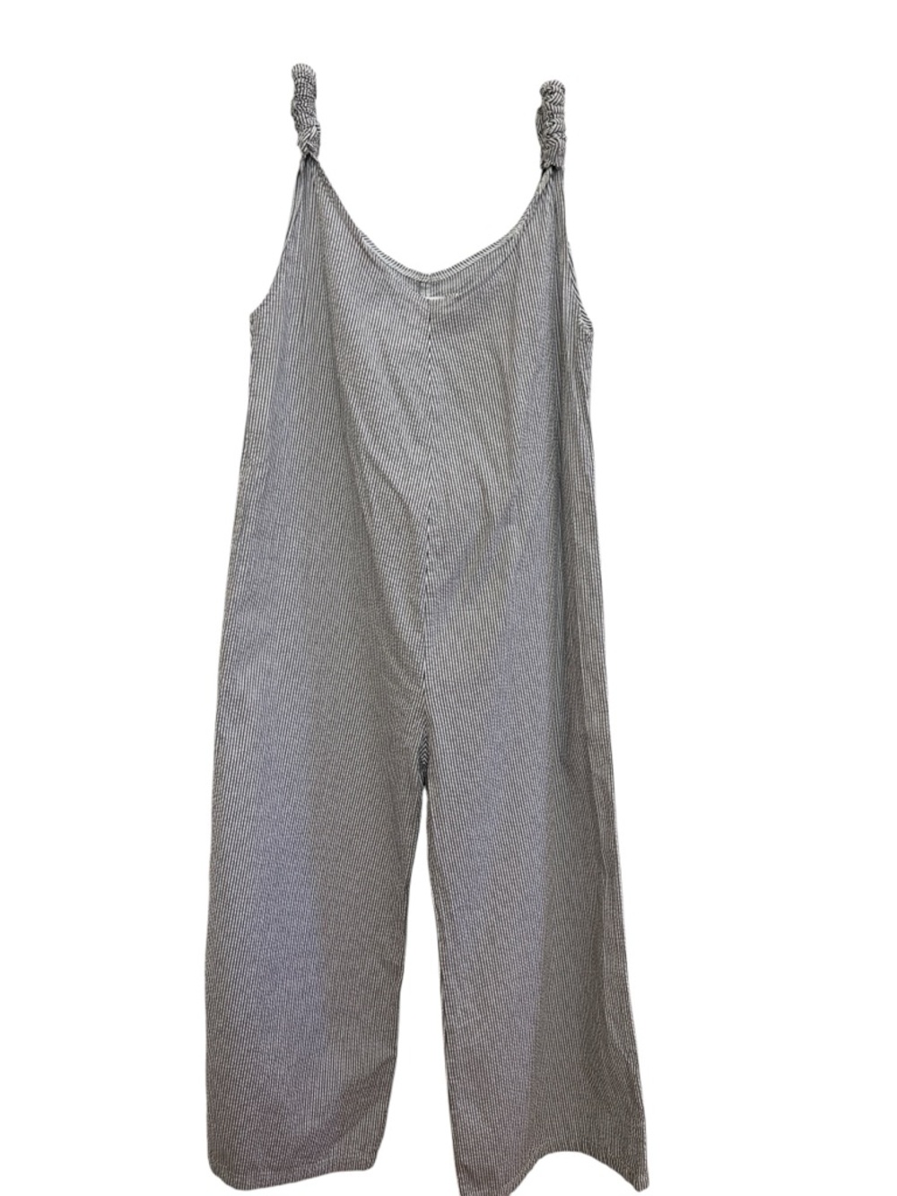 Beachwood Baby Stripe Jumpsuit Wide Leg Coastal Minimal Linen Look Lagenlook